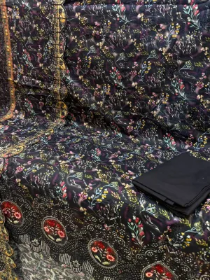 Swizz Lawn Embroidered Lace Unstitched 3Pc